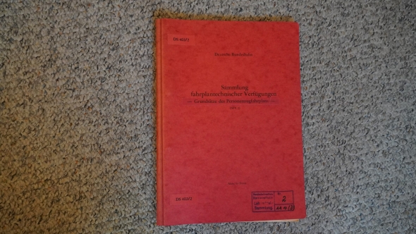 Literatur DS 402/2 DB  - Sammlung fahrplantechnischer Verfügungen