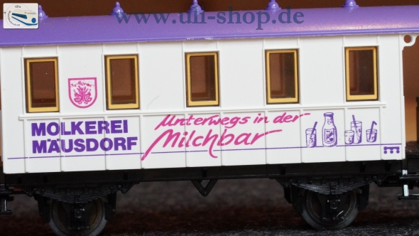 Preview: Märklin H0 Personenwagen Sondermodell Molkerei Mäusdorf neuwertig Wechselstrom mit OVP