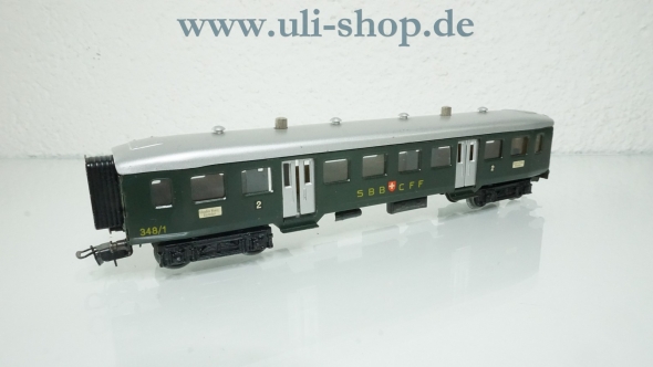 Märklin H0 348/1 Personenwagen Leichtschnellzugwagen der SBB mit Drehtüren wenig bespielt Wechselstrom ohne OVP (W2 095)