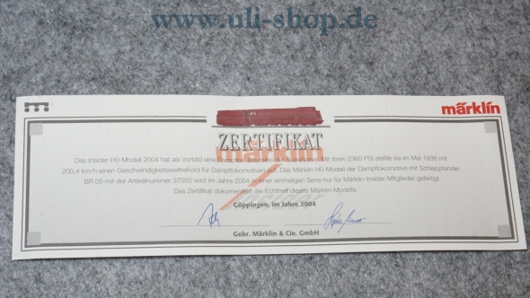 Märklin H0 Modell der Baureihe 05 Bedienungsanleitung Bild 2