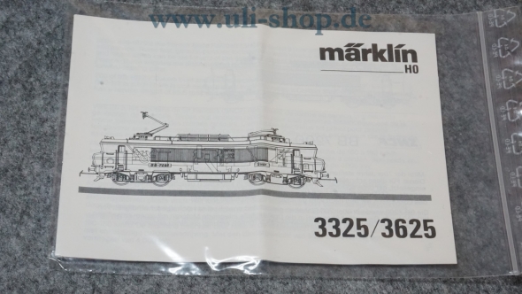 Märklin H0 3325/3625 Bedienungsanleitung Galeriebild - zum Vergrößern bitte auf das Bild klicken