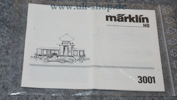 Märklin H0 3001 Bedienungsanleitung Galeriebild - zum Vergrößern bitte auf das Bild klicken