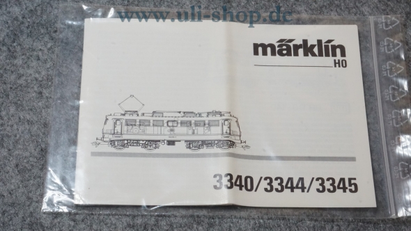 Märklin H0 3340/3344/3345 Bedienungsanleitung Galeriebild - zum Vergrößern bitte auf das Bild klicken