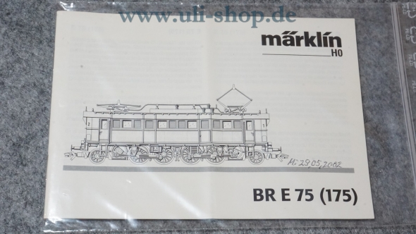 Märklin H0 BR E 75 (175) Bedienungsanleitung Galeriebild - zum Vergrößern bitte auf das Bild klicken