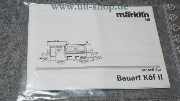 Märklin H0 Bauart Köf II Bedienungsanleitung Galeriebild - zum Vergrößern bitte auf das Bild klicken