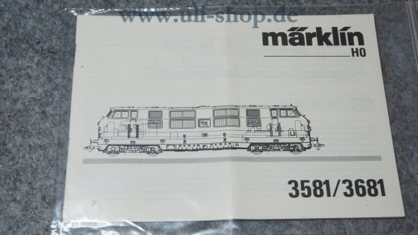 Märklin H0 3581/3681 Bedienungsanleitung Galeriebild - zum Vergrößern bitte auf das Bild klicken