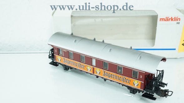 Märklin H0 Personenwagen Donnerbüchse rot Jägermeister 2. Klasse aus Kibri-Ausstellungsanlage 0112 neuwertig Wechselstrom mit OVP