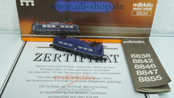 Märklin mini-club Z 8834 E-Lok Gleichstrom analog Galeriebild - zum Vergrößern bitte auf das Bild klicken
