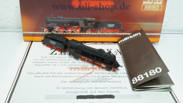Märklin mini-club Z 88183 Dampflok Gleichstrom analog Galeriebild - zum Vergrößern bitte auf das Bild klicken