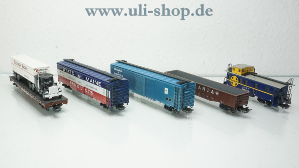 Märklin H0 4863 Wagenpackung USA-Güterwagen-Set II wenig bespielt/gebraucht Wechselstrom OVP
