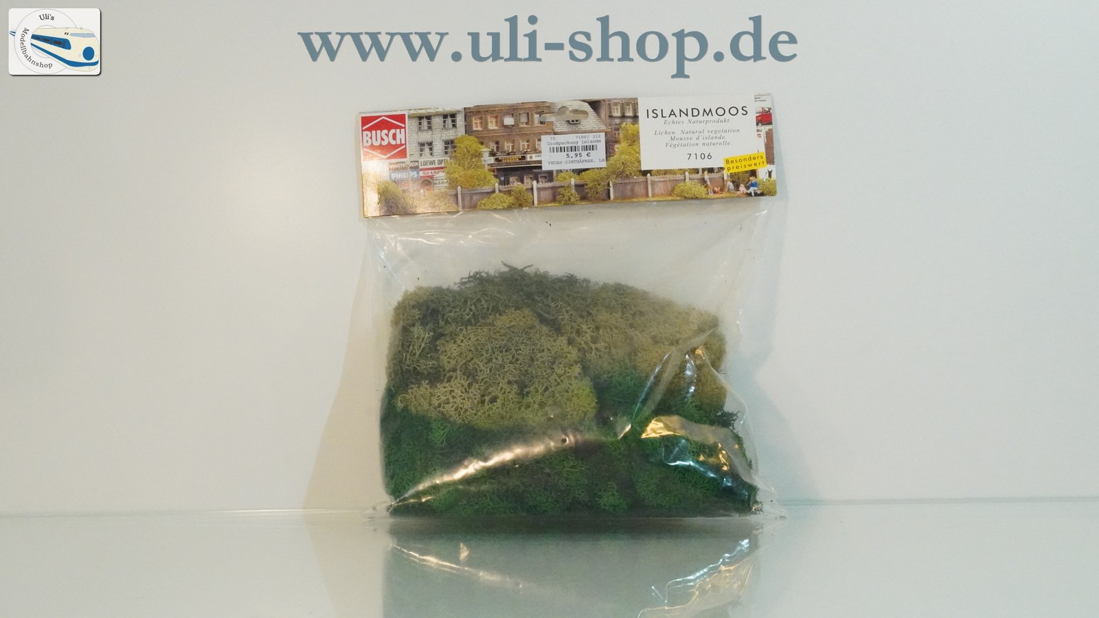Busch 7106 Islandmoos – 150 G, Hell- & Dunkelgrün, Für Modellbau & Dioramen
