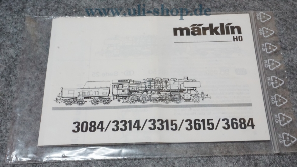Märklin H0 3084/3314/3315/3615/3684 Bedienungsanleitung Galeriebild - zum Vergrößern bitte auf das Bild klicken