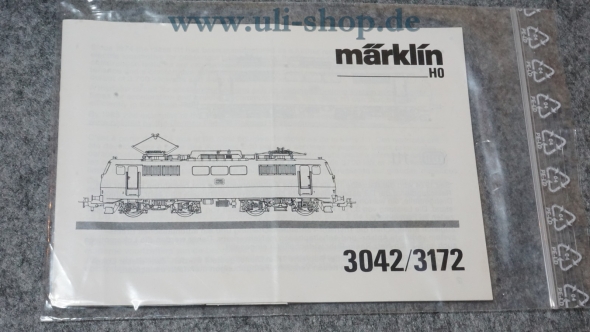 Märklin H0 3042/3172 Bedienungsanleitung Galeriebild - zum Vergrößern bitte auf das Bild klicken
