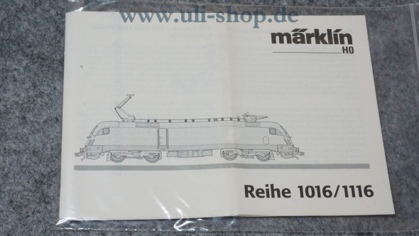 Märklin H0 Reihe 1016/1116 Bedienungsanleitung Galeriebild - zum Vergrößern bitte auf das Bild klicken