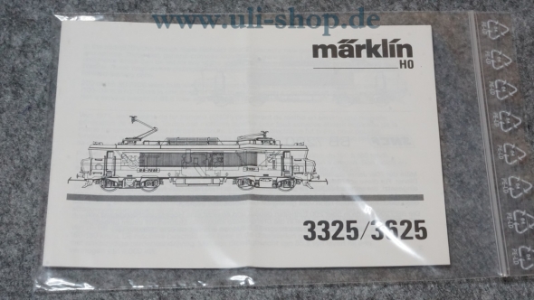 Märklin H0 3325/3625 Bedienungsanleitung Galeriebild - zum Vergrößern bitte auf das Bild klicken