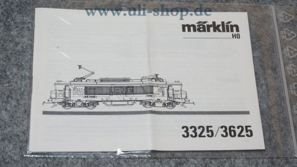 Märklin H0 3325/3625 Bedienungsanleitung Galeriebild - zum Vergrößern bitte auf das Bild klicken