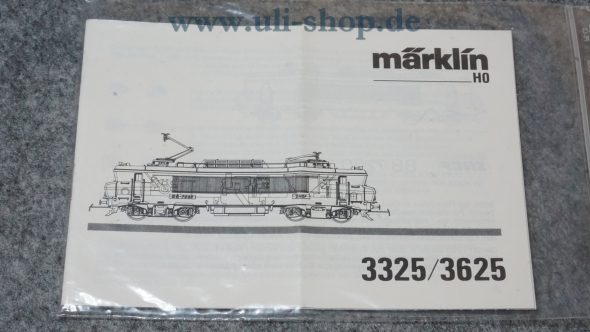 Märklin H0 3325/3625 Bedienungsanleitung Galeriebild - zum Vergrößern bitte auf das Bild klicken