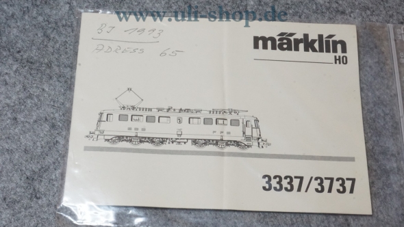 Märklin H0 3337/3737 Bedienungsanleitung Galeriebild - zum Vergrößern bitte auf das Bild klicken
