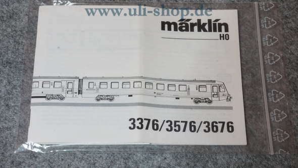 Märklin H0 3367/3576/3676 Bedienungsanleitung Galeriebild - zum Vergrößern bitte auf das Bild klicken