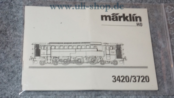 Märklin H0 3420/3720 Bedienungsanleitung Galeriebild - zum Vergrößern bitte auf das Bild klicken