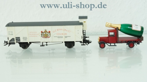 Märklin H0 48002 Güterwagen Museumswagen 2002 G. C. Kessler Esslingen mit LKW neuwertig Wechselstrom mit OVP